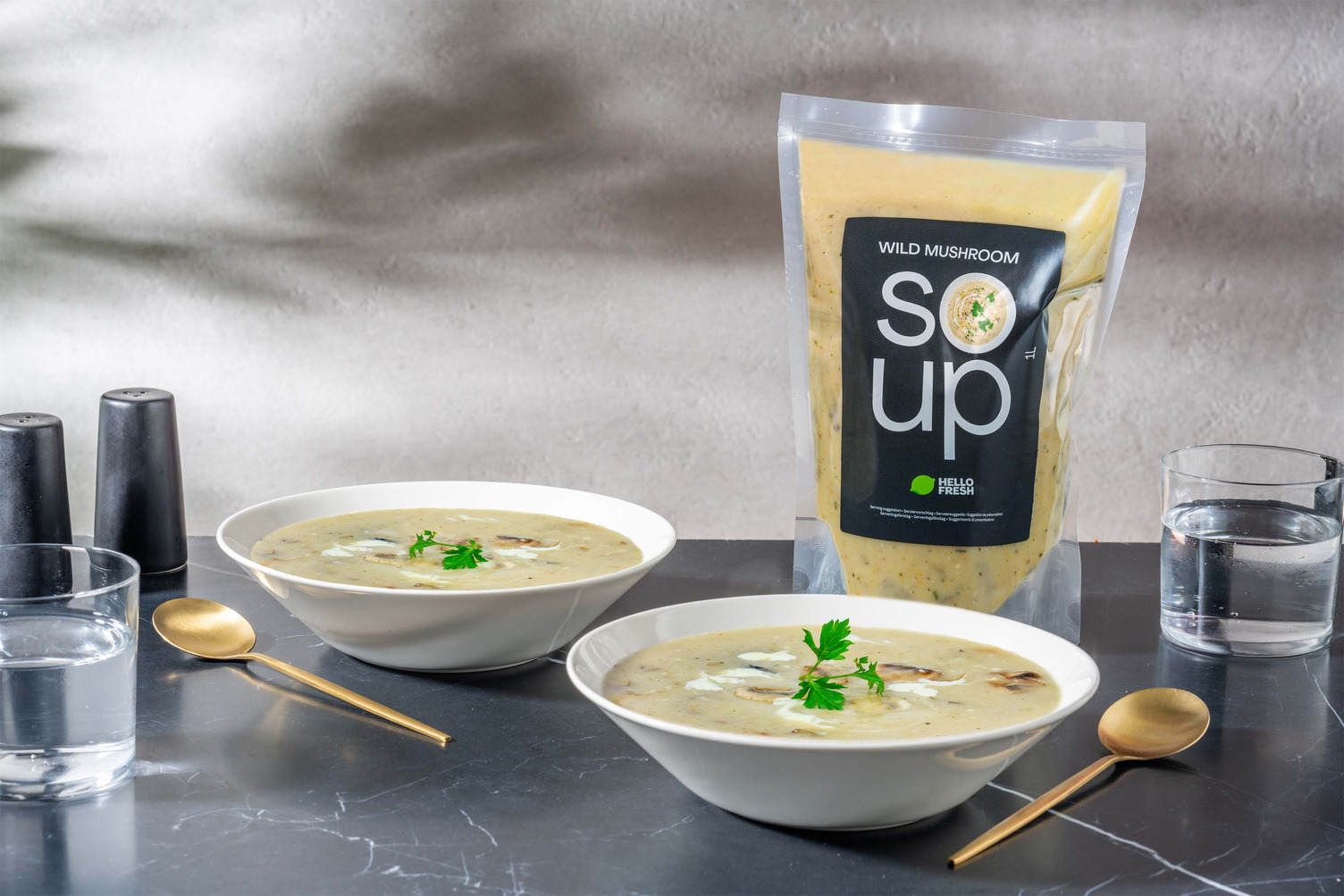 Hello Fresh Verpackung für Pilzsuppe